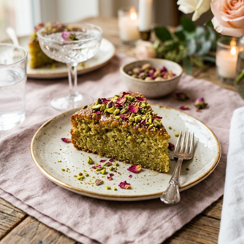 Pistachio & Rose Water Semolina Cake