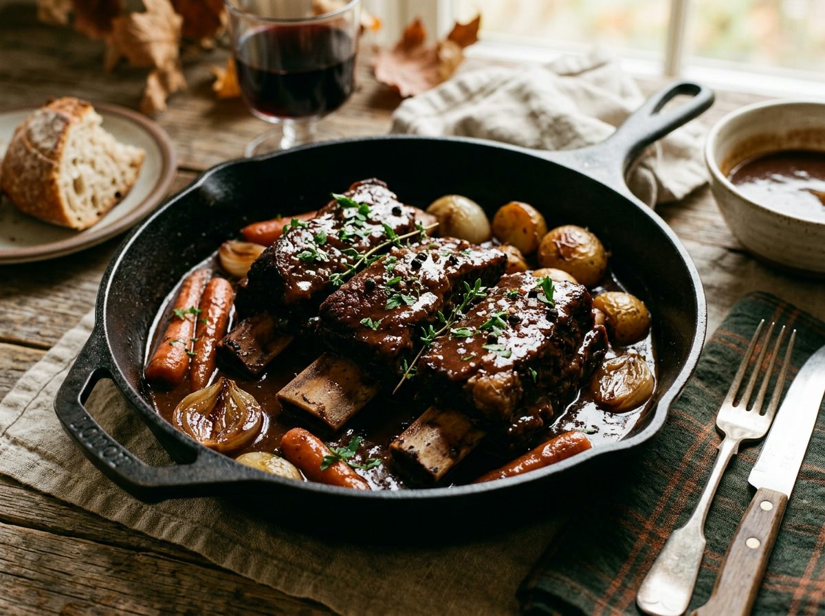 Slow-Braised Beef Short Ribs in Red Wine