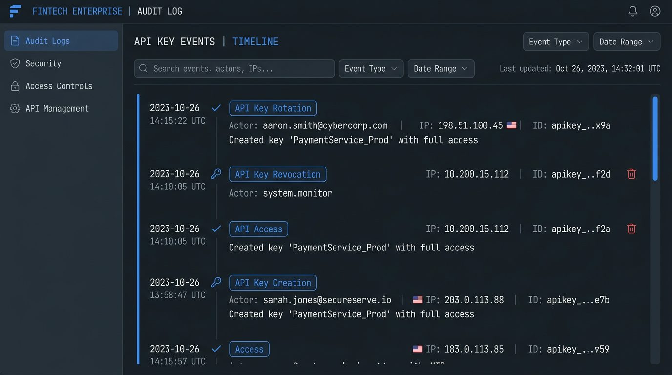 Audit Log and Timeline view