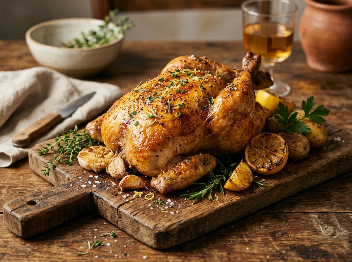 Herb-Roasted Chicken with Lemon & Garlic