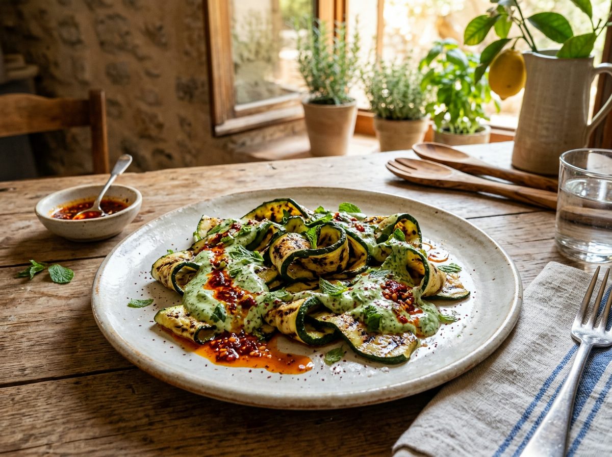 Charred Zucchini with Mint Yogurt