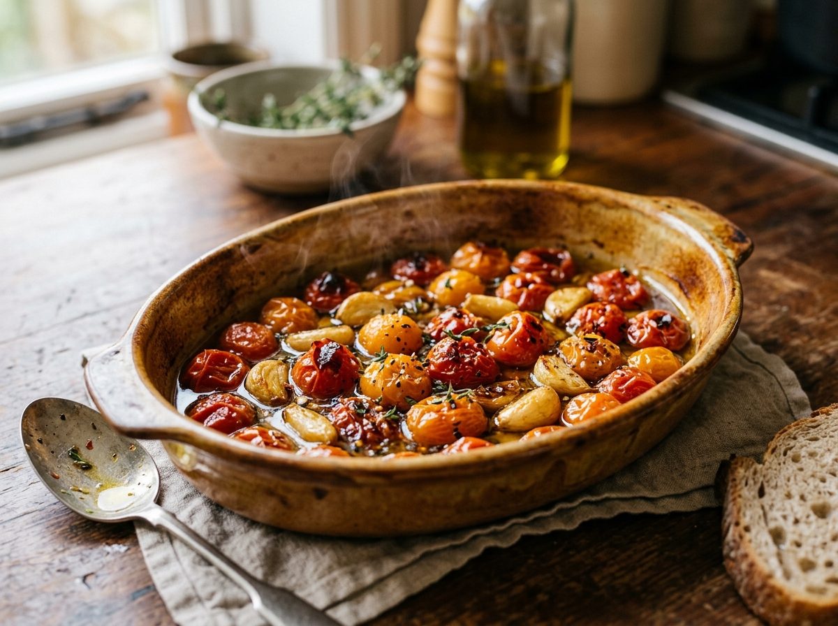 Slow-Roasted Tomato & Garlic Pasta