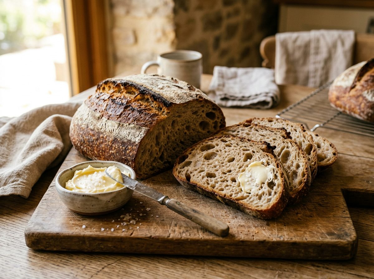 Weekend Sourdough Loaf with Sea Salt Butter
