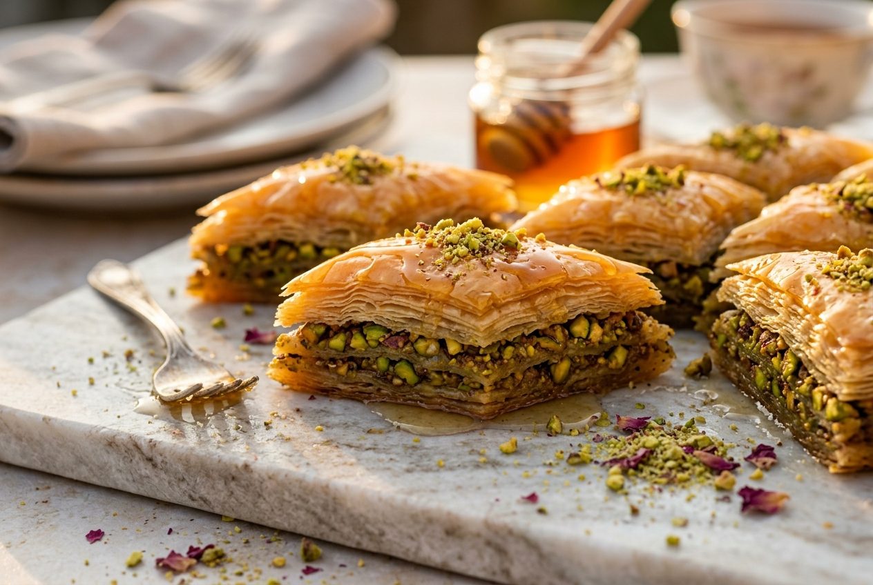 Burnt Honey & Pistachio Baklava