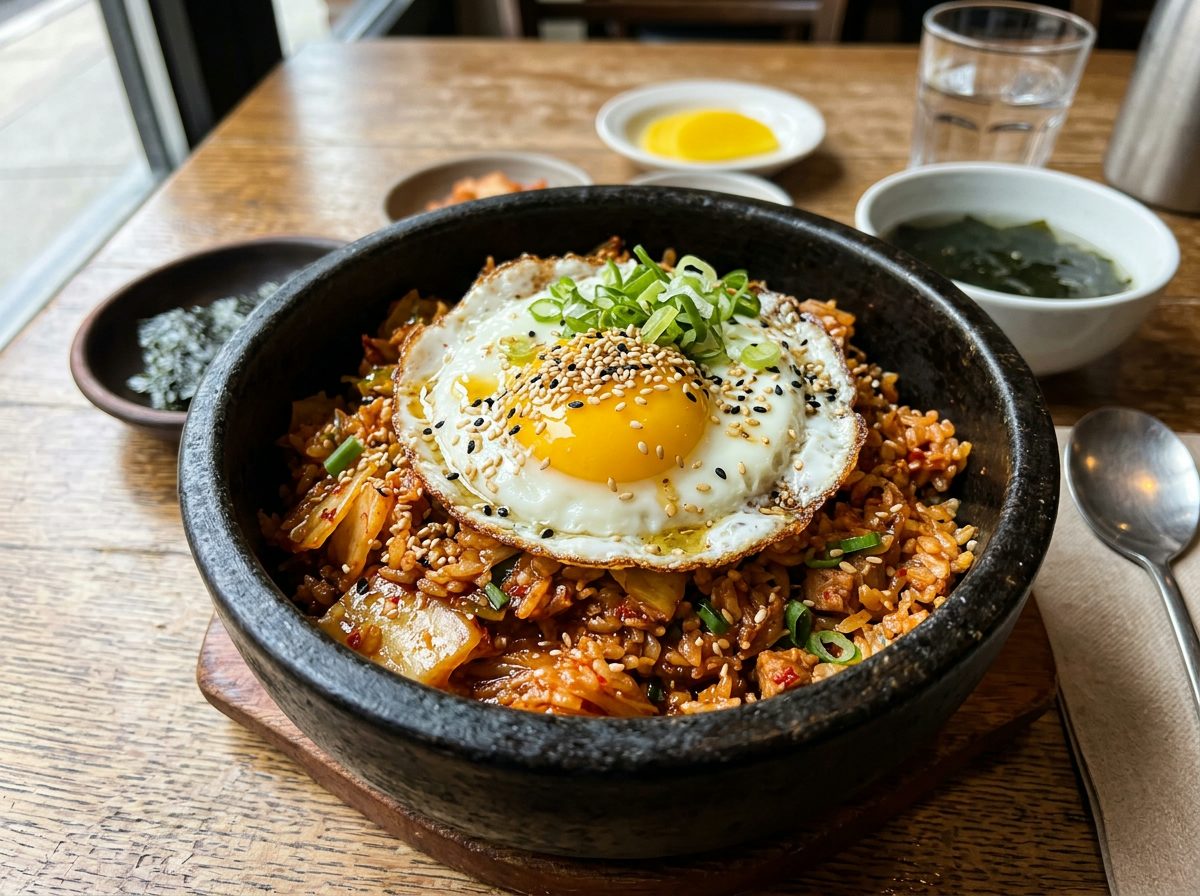 Kimchi Fried Rice with Fried Egg