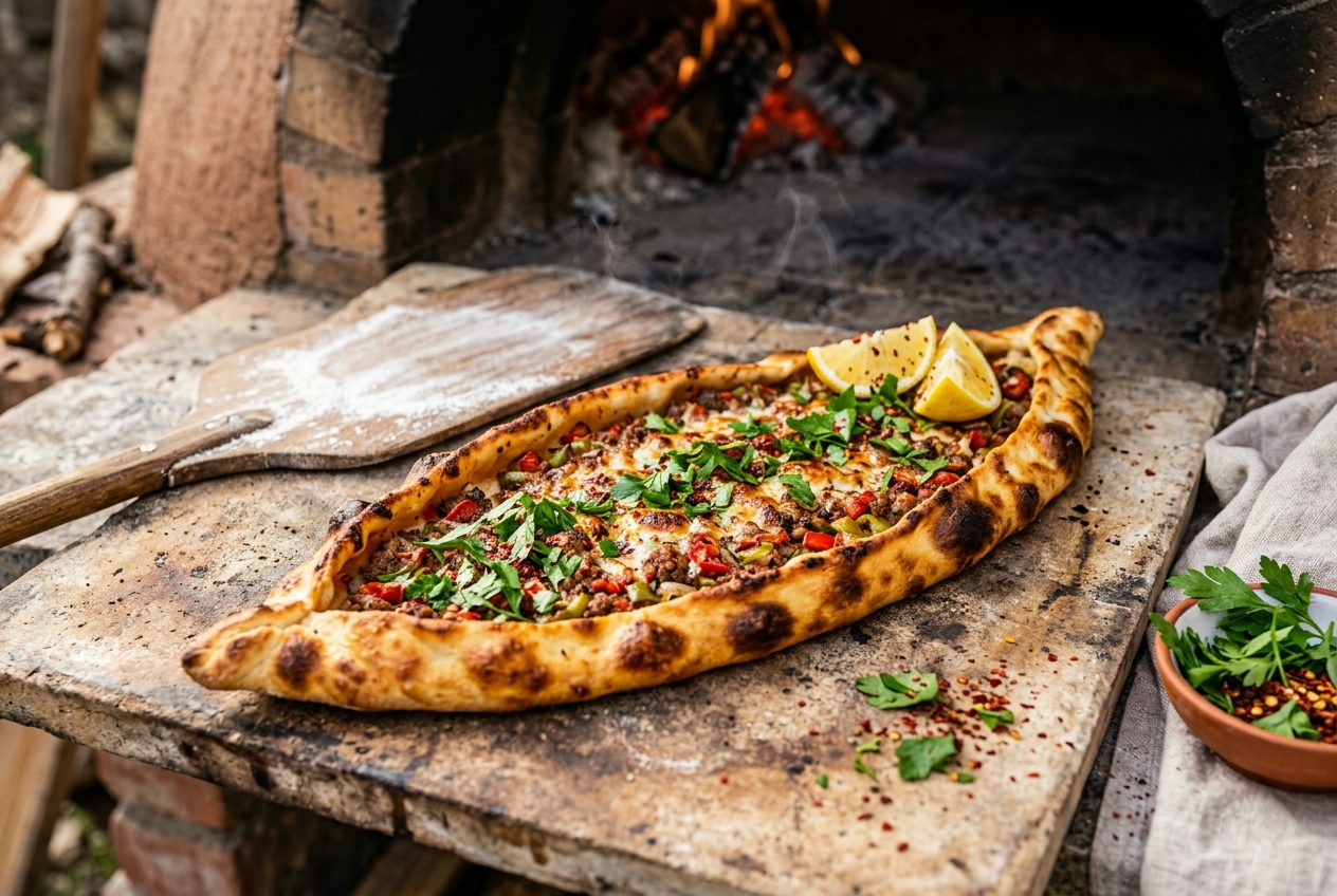 Kıymalı Pide — Meat-Topped Flatbread