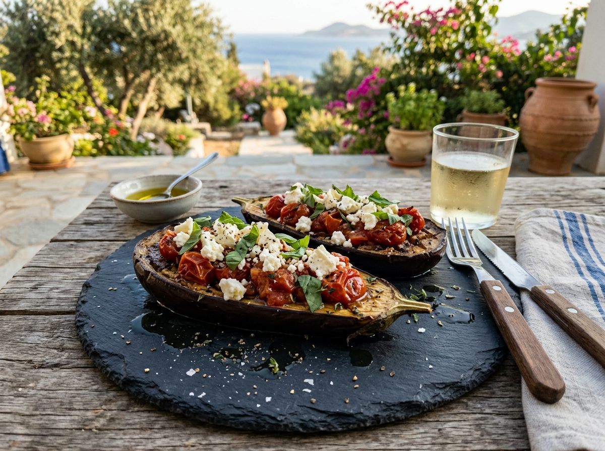 Roasted Eggplant with Tomato & Herbs